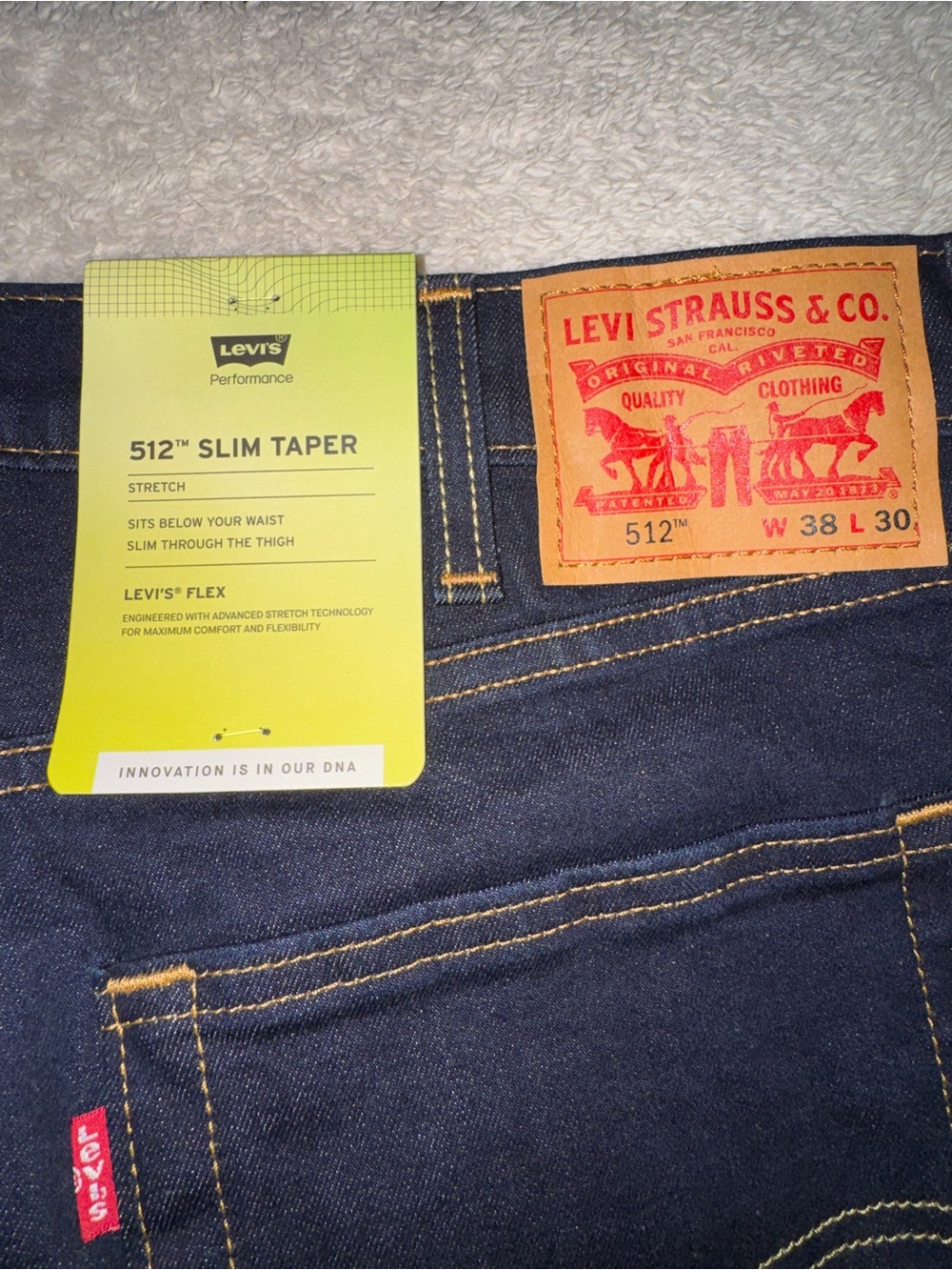 Levi's 512 Slim Taper Jeans 38x30 - Picture 3 of 4